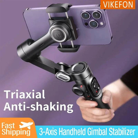 AOCHUAN 3-Axis Handheld Gimbal Stabilizer for Smartphone with Fill Light for iPhone Android Face Tracking Tiktok Vlog Smart XE